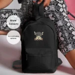 Scottish Highland cow backpack, embroidered mini rucksack, cow lover accessory, stylish embroidered bag, Highland cow gift idea, unisex animal-themed backpack, colorful mini essential bag, practical embroidered rucksack, countryside-inspired fashion, unique cow lover gift.