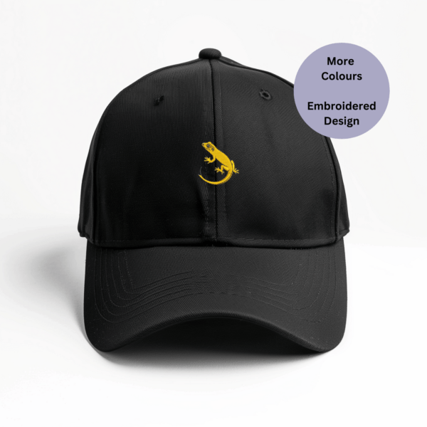 Gecko cap, Lizard embroidered cap, Gecko embroidered baseball cap featuring a detailed lizard design – a stylish and breathable accessory for reptile lovers and outdoor enthusiasts