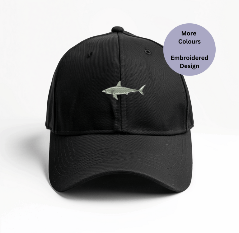 Shark Embroidered Cap, unisex cap, embroidered shark gifts