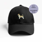 Jack Russell Embroidered Baseball Cap featuring a detailed Jack Russell design, adjustable strap, and unisex fit, perfect for dog lovers and casual fashion.