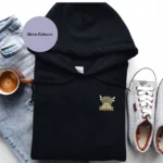 Scottish Highland cow hoodie, embroidered animal hoodie, organic cotton hoodie, highland cow gift idea, cozy winter hoodie, unisex embroidered sweatshirt, environmentally friendly clothing, highland cow lover apparel, stylish countryside fashion, warm fleece hoodie, sustainable animal-themed hoodie