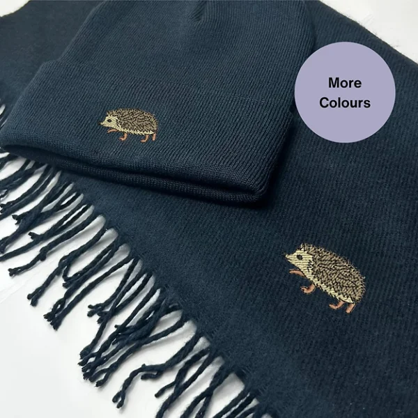 Hedgehog Winter Set, Embroidered Scarf and Beanie, Woodland Animal Accessories, Hedgehog Embroidery, Wildlife Lover Gift, Cozy Winter Set, Unique Gift Idea, Unisex Winter Accessories, Nature-Inspired Set, Hedgehog Design Scarf and Hat, Custom Embroidered Set, Stylish Winter Set, Thoughtful Gift Idea, Warm Winter Accessories, Handmade Scarf and Beanie, Woodland Creature Gift, Hedgehog Lover Gift, One-of-a-Kind Winter Set, Animal Embroidered Accessories, Winter Fashion Accessories.
