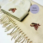 Horse embroidered beanie hat and scarf