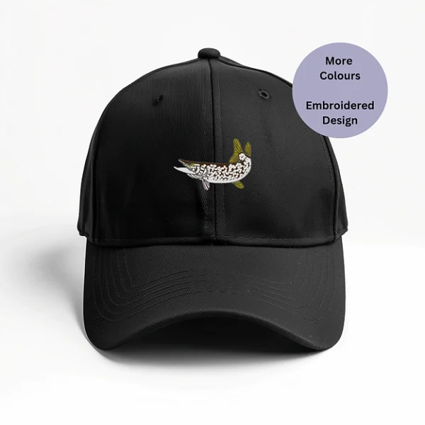 Pike Cap, Pike Embroidered Baseball Cap by Thread and Needles Co., perfect for fishing enthusiasts and outdoor adventures