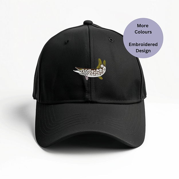 Pike Cap, Pike Embroidered Baseball Cap by Thread and Needles Co., perfect for fishing enthusiasts and outdoor adventures