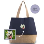Custom Pet Embroidered Jute Tote Bag