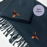 Pheasant scarf and beanie hat set