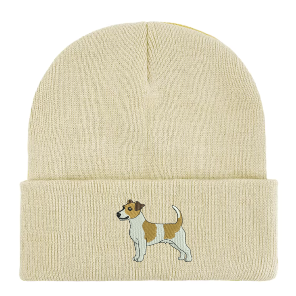 Jack Russell Beanie Hat, Jack Russell embroidered beanie hat