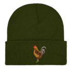 Embroidered chicken beanie hat, embroidered beanie hat, chicken embroidery, chicken gift ideas