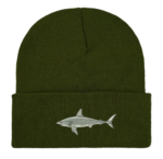 shark embroidered beanie hat