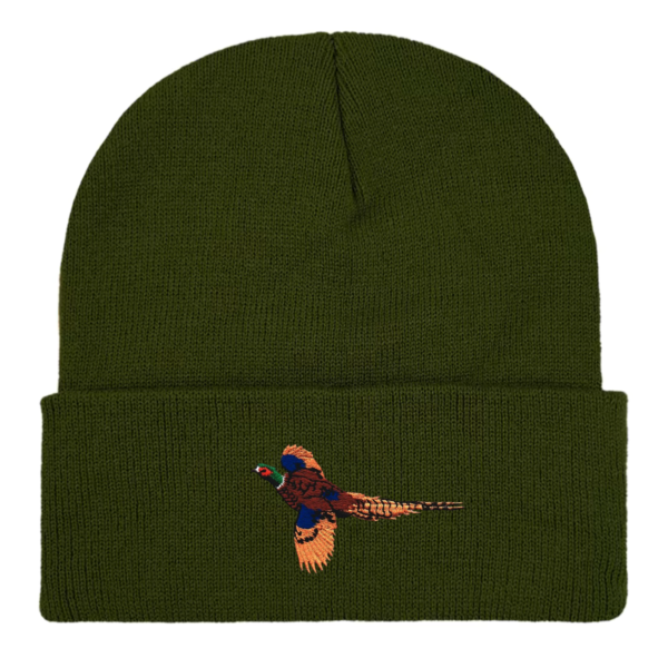 Pheasant Embroidered Beanie Ha