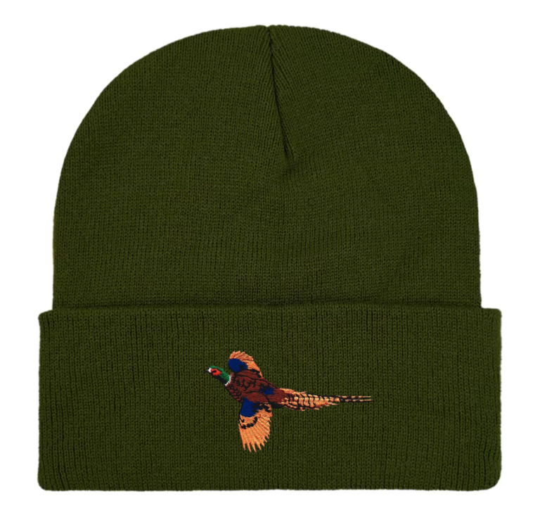 Pheasant Embroidered Beanie Ha