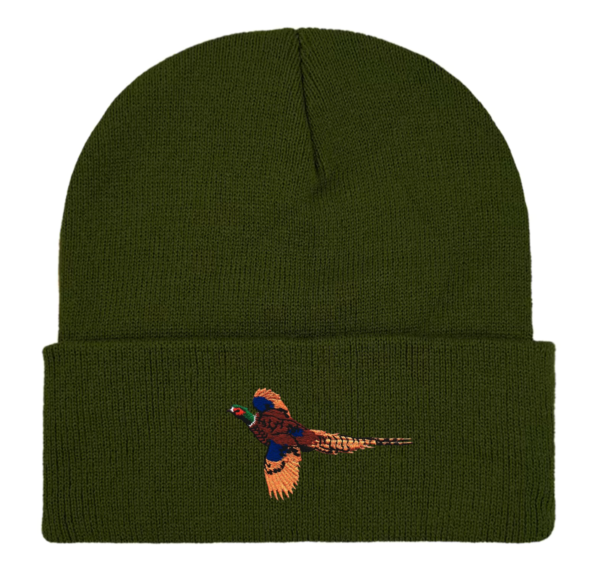 Pheasant Embroidered Beanie Ha