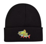 Perch beanie hat, embroidered design