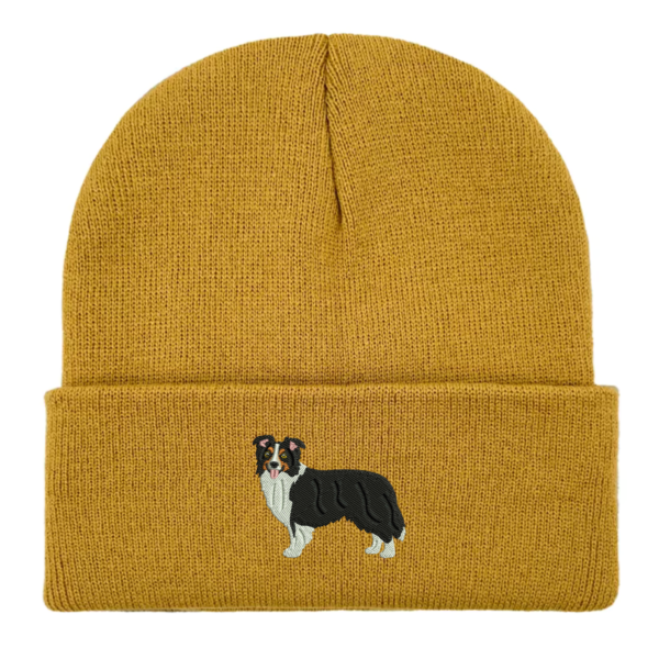 Border Collie Embroidered Beanie Hat