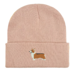 Corgi embroidered beanie hat, Corgi Embroidered Beanie Hat in soft-touch acrylic, perfect for dog lovers and chilly winter walks