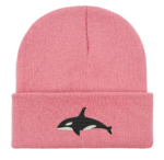 Orca Whale Embroidered Beanie Hat