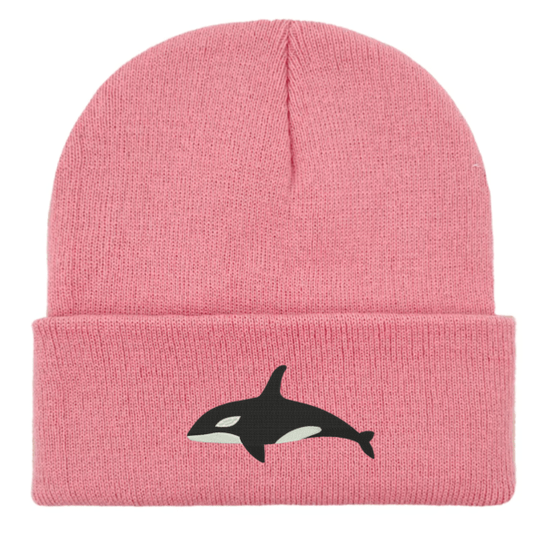 Orca Whale Embroidered Beanie Hat