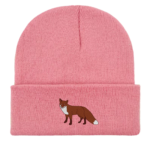 Waling fox embroidered beanie hat