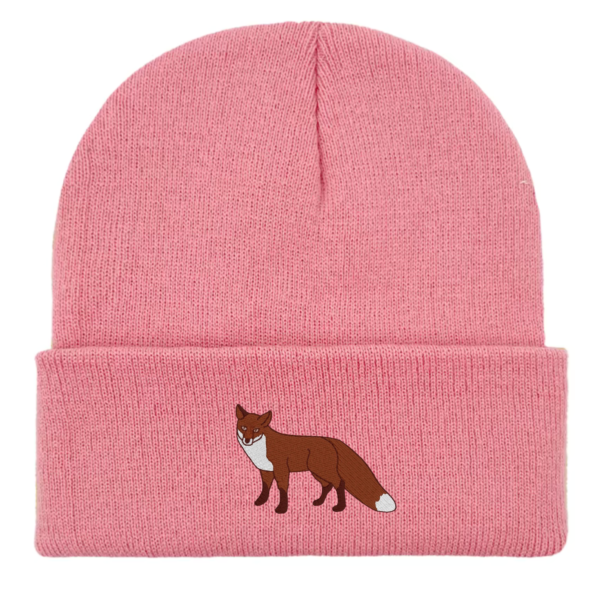 Waling fox embroidered beanie hat