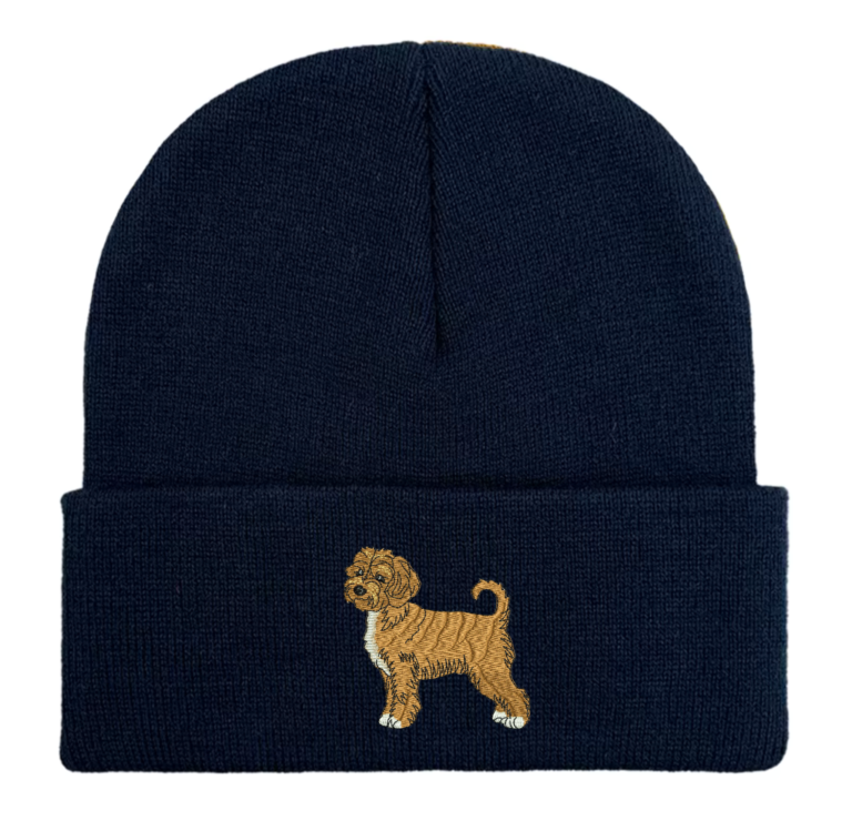 cockapoo embroidered beanie hat