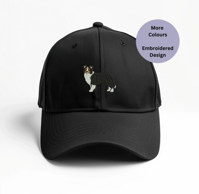 Border Collie Cap, embroidered border collie cap