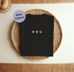 Snail Frog & Mushroom Embroidered T-Shirt, snail frog mushroom T-shirt, cottagecore embroidered tee, organic cotton nature T-shirt, whimsical embroidered tee, eco-friendly fashion, unisex embroidered T-shirt, sustainable nature apparel, nature lovers gift, embroidered snail shirt, frog mushroom design T-shirt, unique nature-inspired tee