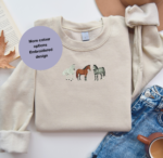 Horse Embroidered Sweatshirt, Horse Lover Gift, Equestrian Apparel, Embroidered Horse Shirt, Unisex Horse Sweatshirt