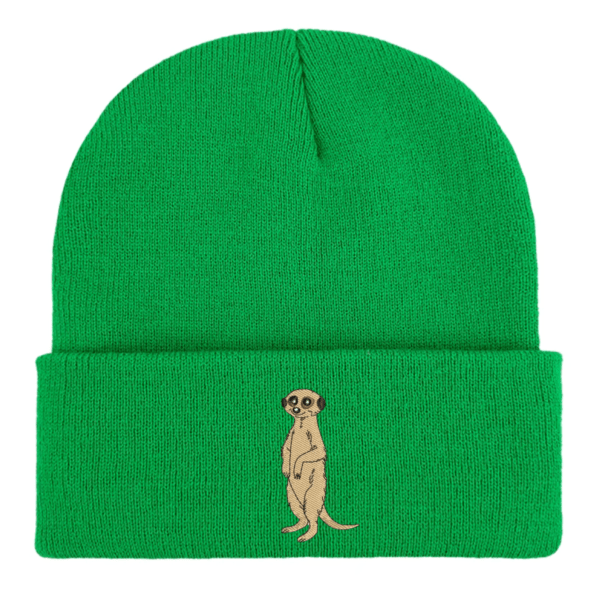 Meerkat Beanie, Embroidered Beanie, Wildlife Lover Gift, Meerkat Embroidery, Animal-Inspired Hat, Cozy Winter Hat, Unique Winter Accessory, Unisex Beanie, Nature-Inspired Beanie, Meerkat Design Hat, Custom Embroidered Beanie, Stylish Winter Hat, Thoughtful Gift Idea, Animal Lover Accessory, Warm Winter Hat, Handmade Beanie, One-of-a-Kind Accessory, Winter Fashion Hat, Wildlife Enthusiast Gift, Meerkat Lover Gift.