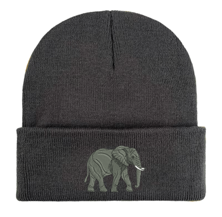 Elephant Beanie, Embroidered Beanie, Wildlife Lover Gift, Elephant Embroidery, Animal-Inspired Hat, Cozy Winter Hat, Unique Winter Accessory, Unisex Beanie, Nature-Inspired Beanie, Elephant Design Hat, Custom Embroidered Beanie, Stylish Winter Hat, Thoughtful Gift Idea, Animal Lover Accessory, Warm Winter Hat, Handmade Beanie, One-of-a-Kind Accessory, Winter Fashion Hat, Wildlife Enthusiast Gift, Elephant Lover Gift.