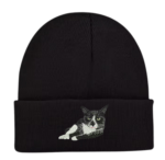 Cat Embroidered Beanie Hat
