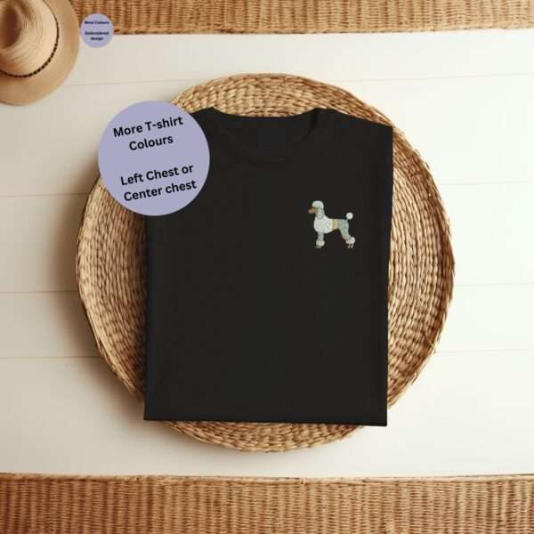 Embroidered poodle T-shirt, Poddle gift
