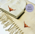 Highland cow scarf and beanie hat