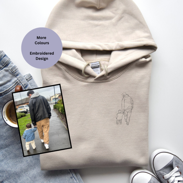 Portrait Sketch Embroidered Hoodie