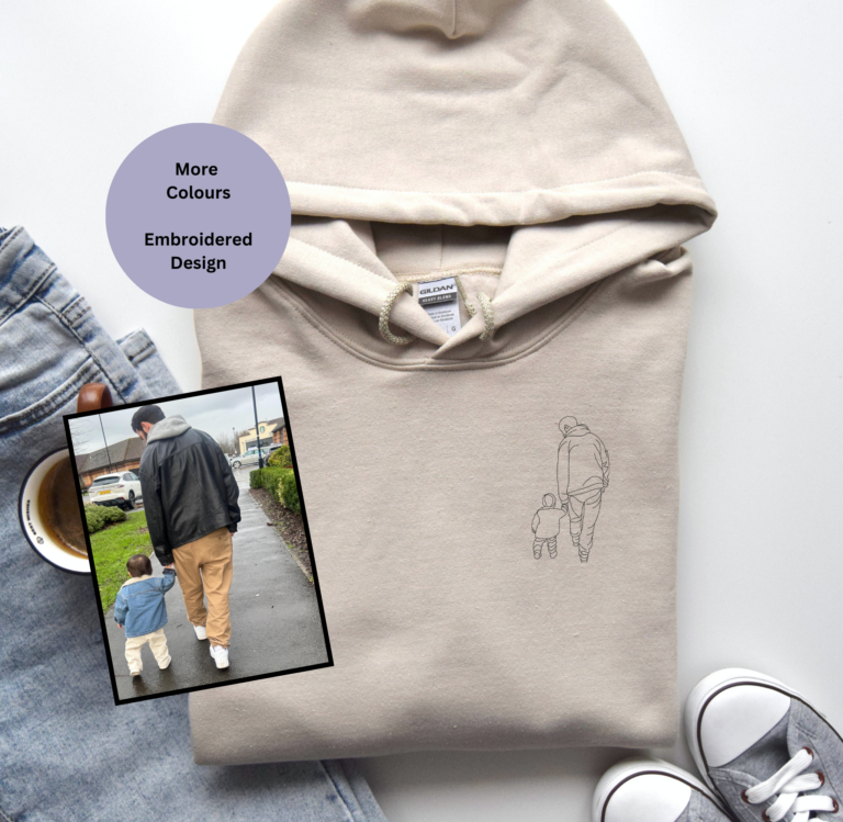 Portrait Sketch Embroidered Hoodie
