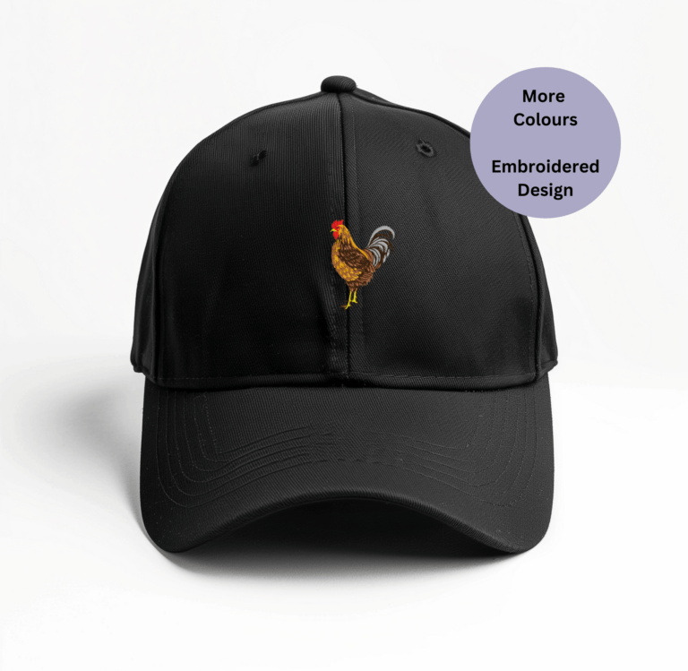 Chicken Cap, Embroidered Cap, Farmer Vibe Hat, Chicken Lover Gift, Unisex Cap, 100% Cotton Drill Cap, Stylish Everyday Hat, Poultry-Themed Accessories, Nature-Inspired Cap, Lightweight Cap, Adjustable Fit Hat, Farm Animal Hat, Trendy Headwear, Unique Chicken Gift, Outdoor Adventure Cap