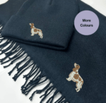 Cocker Spaniel Embroidered Scarf and Hat Set, Embroidered dog