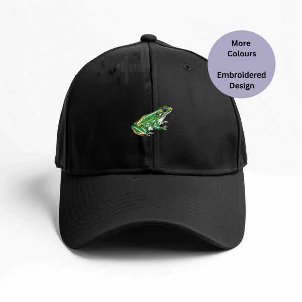 Frog Baseball Cap, Embroidered Cap, Frog Lover Gift, Unisex Cap, Nature-Inspired Hat, Amphibian-Themed Cap, Stylish Everyday Hat, 100% Cotton Drill Cap, Lightweight Cap, Adjustable Fit Hat, Playful Accessories, Outdoor Adventure Cap, Trendy Headwear, Unique Frog Gift, Frog Enthusiast Hat