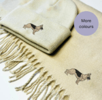German Shepherd Scarf and Beanie Hat. Embroidered dog gift ideas