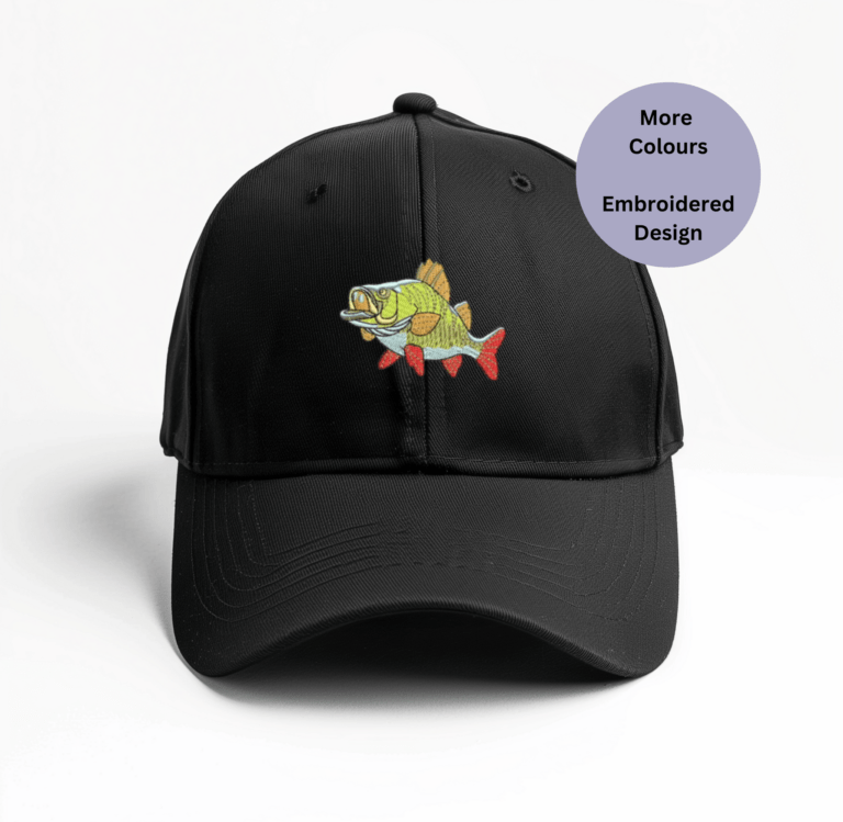 Perch Fishing Cap, Embroidered Cap, Fishing Enthusiast Gift, Unisex Cap, Nature-Inspired Hat, Angler Accessories, Fish-Themed Cap, Stylish Outdoor Hat, 100% Cotton Drill Cap, Lightweight Cap, Adjustable Fit Hat, Fishing Lover Gift, Trendy Headwear, Unique Perch Design, Outdoor Adventure Cap