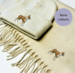 Boxer Dog Scarf and Beanie Hat Set