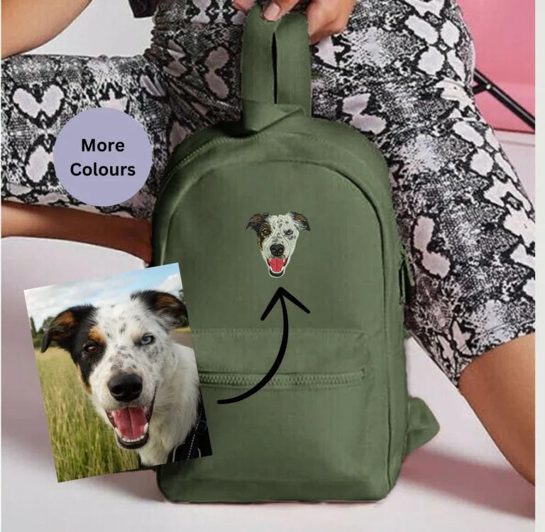 Custom Pet Embroidered Mini Essential Rucksack, Custom Pet Embroidered Rucksack, Personalized Mini Backpack, Pet Portrait Backpack, Unisex Embroidered Bag, Kids and Adults Rucksack, Customizable Pet Bag, Everyday Adventure Backpack, 7-Litre Capacity Bag, Functional and Stylish Bag, Unique Pet Lover Gift
