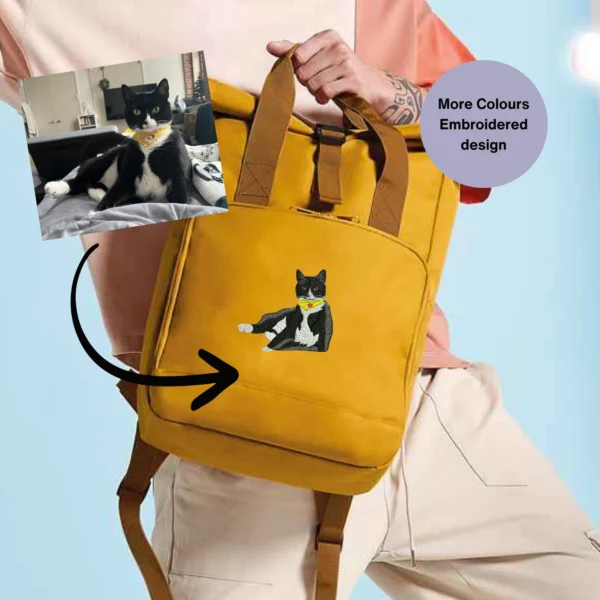 Embroidered pet backpack