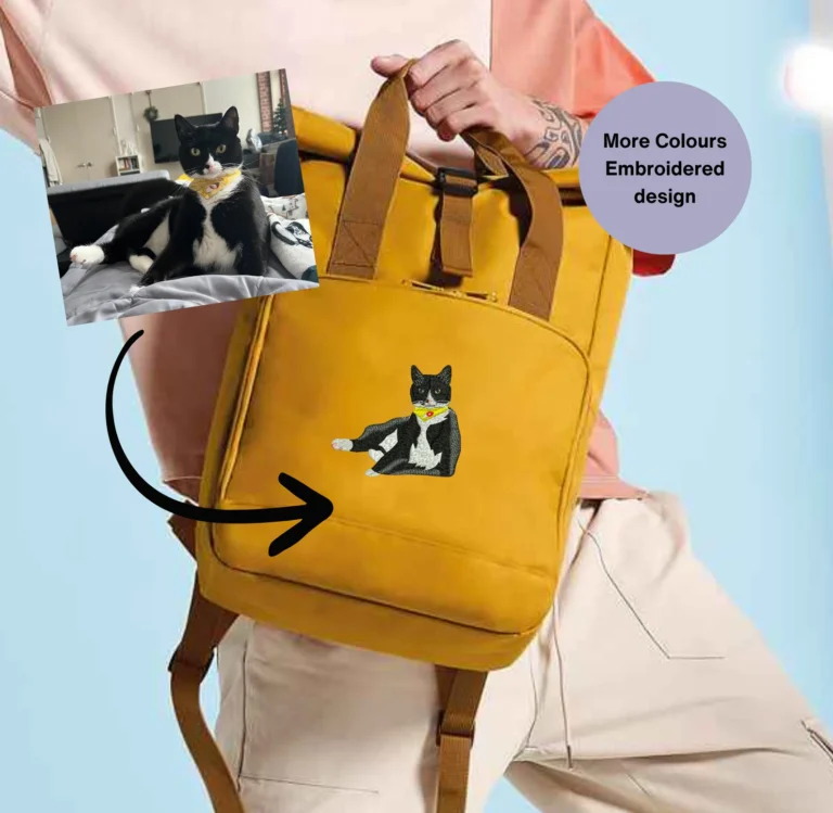 Embroidered pet backpack