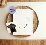 Custom Pet outline Embroidered T-Shirt, organic cotton