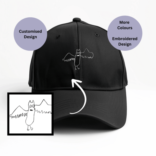 Custom Kids' Drawing Baseball Caps,, add your kids drawing embroidered cap