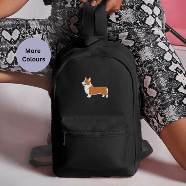 Personalised Corgi Dog Rucksack - Mini backpack for dog walkers and Corgi lovers, perfect for carrying essentials.