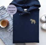 Sloth Embroidered Hoodie in soft fabric, featuring a detailed sloth embroidery design on the chest, perfect for sloth lovers and casual wear.