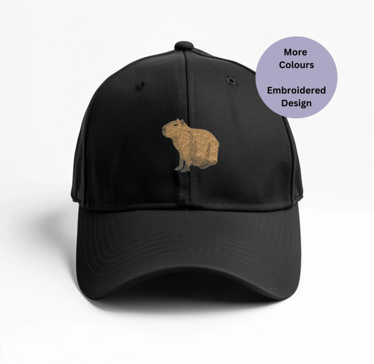 Capybara cap, Gift idea for animal lovers, Embroidered Capybara hat, Gift idea for woodland animals, Capybara accessories, Capybara hat, Woodland animal gift