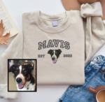 Custom Pet Portrait Embroidered Sweatshirt